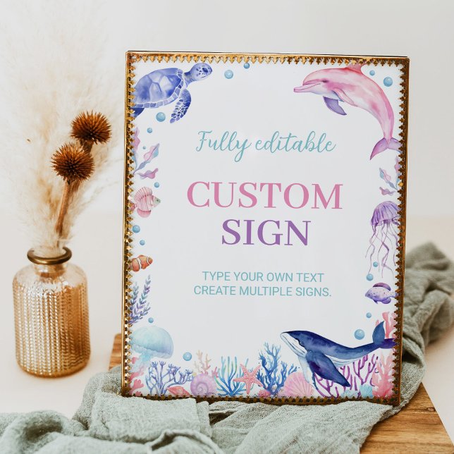 Poster Sous la tortue de mer Anniversaire de la table per (Créateur téléchargé)