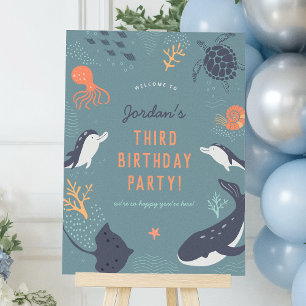 Poster Sous l'Affiche de bienvenue d'anniversaire du Sea 