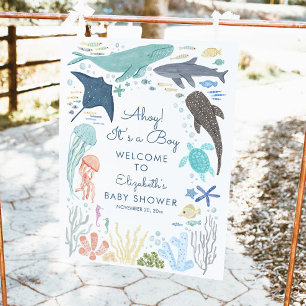 Poster Sous l'Affiche de bienvenue de l'Baby shower Sea B