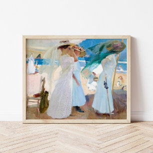 Poster Sous l'Awning, Zarauz   Joaquín Sorolla