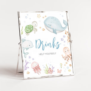 Poster Sous Le Baby shower De Mer Boissons