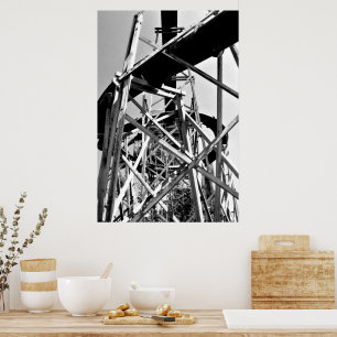 Poster Sous le toboggan tubulaire // Noir et blanc
