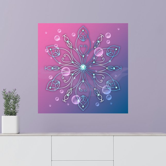 Poster Sous l'eau brillant élégant luxe Royal Mandala (Créateur téléchargé)