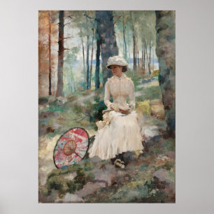 Poster Sous les bouleaux d'Albert Edelfeel 1881
