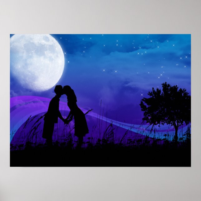 Poster Sous les étoiles - Couple romantique (Devant)