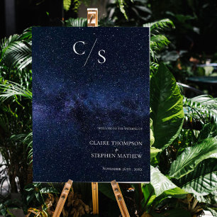 Poster SOUS LES ÉTOILES Thème Bienvenue À Notre Mariage