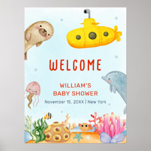 Poster Sous l'océan, Bienvenue à la Baby Shower Naútico M