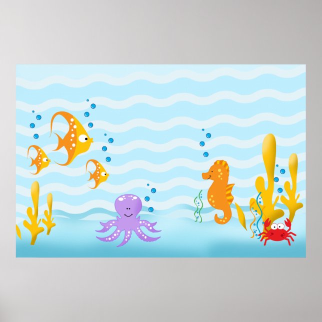 Poster SOUS L'OCEAN ÉNORME TIRAGE D'ART 36 x 24 (Devant)