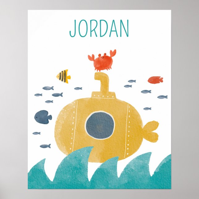 Poster Sous-marin Cute Doodle | Explorer (Devant)