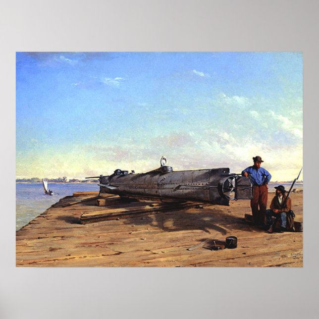 Poster Sous-marin Torpedo Boat HL Hunley C Chapman 1863 (Devant)