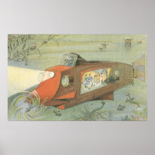 Poster Sous-marin vintage de Steampunk de la