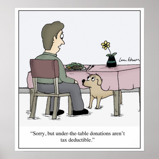 Poster Sous Table Donation Taxes Chien Dessin (Devant)