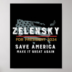 Poster Soutenez l'Ukraine et Zelensky Les héros ne porten