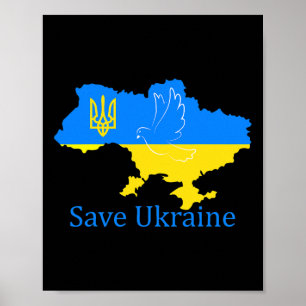 Poster Soutenez l'Ukraine Veste de carte ukrainienne de l