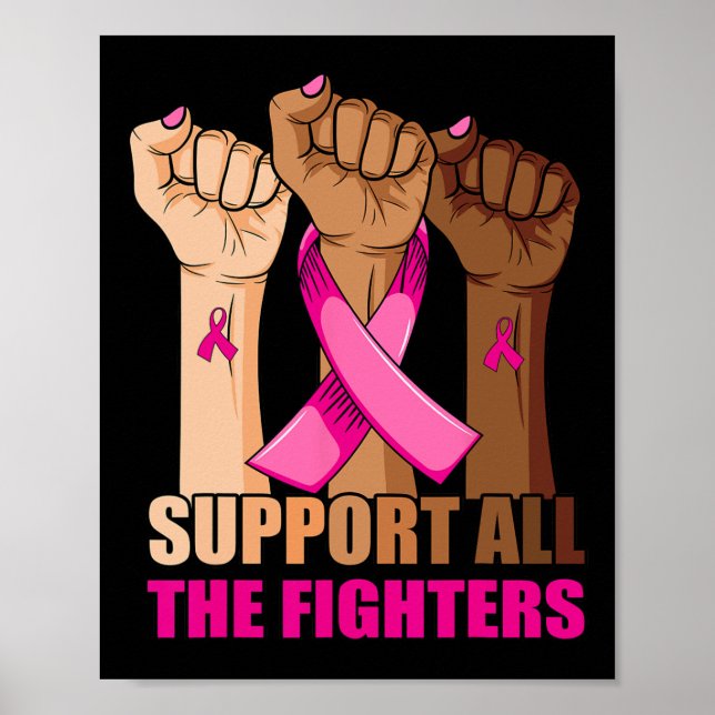 Poster Soutenez Tous Les Combattants Cancer Du Sein Pink  (Devant)