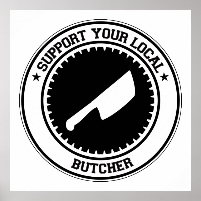 Poster Soutenez Votre Boucher Local (Devant)