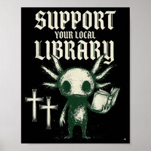 Poster Soutenez votre librairie locale gothique