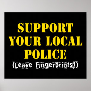 Poster Soutenez votre police locale - Laissez des emprein