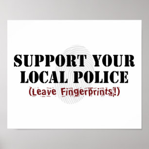 Poster Soutenez votre police locale - Laissez des emprein