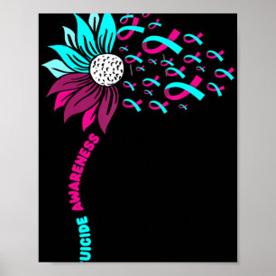 Poster Soutenir la sensibilisation au suicide Fleur Préve