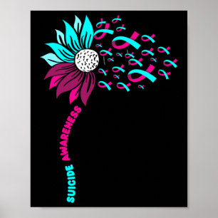 Poster Soutenir la sensibilisation au suicide Fleur Préve
