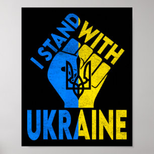 Poster Soutenir l'Ukraine Je suis avec l'Ukraine Drapeau