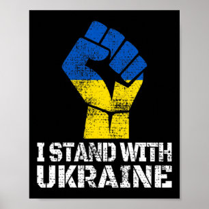 Poster Soutenir l'Ukraine Je suis avec l'Ukraine Drapeau 