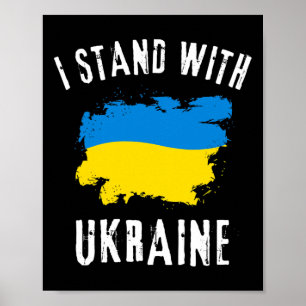 Poster Soutenir l'Ukraine Je suis avec l'Ukraine Drapeau 