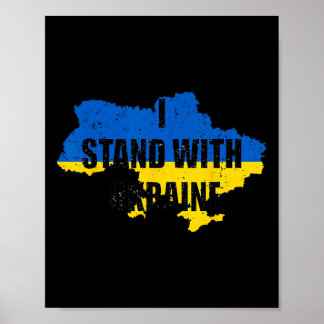 Poster Soutenir l'Ukraine Je suis avec l'Ukraine Drapeau