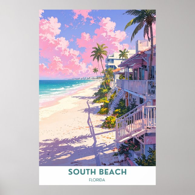 Poster South Beach, Floride (Devant)