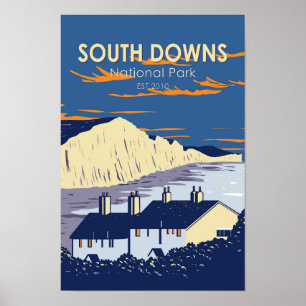 Poster South Downs National Park Sept Soeurs Angleterre