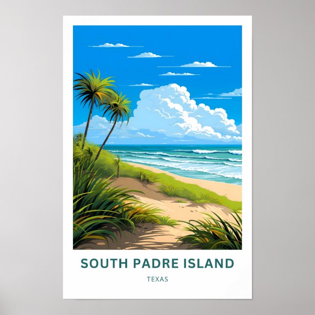 Poster South Padre Island Texas Travel Print (Devant)