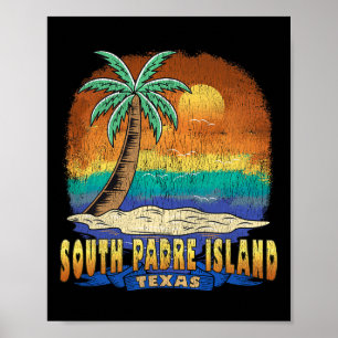 Poster South Padre Island Texas Vintage désorganisé Souve