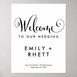 Poster Southern Belle Calligraphy Mariage de bienvenue