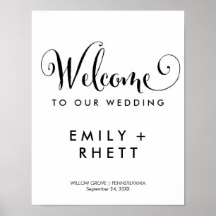 Poster Southern Belle Calligraphy Mariage de bienvenue