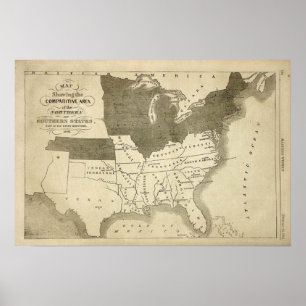 Poster Southern States 1861 Map Print