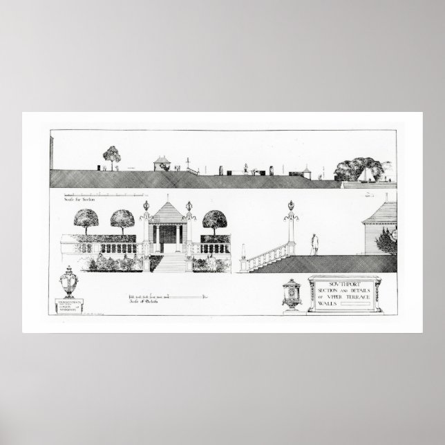 Poster Southport : Section et détails de la terrasse supé (Devant)