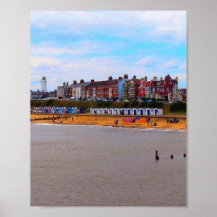 Poster Southwold Beach de la jetée