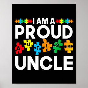 Poster Soutien à l'autisme un oncle fier neurodiversité h