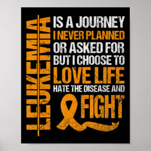 Poster soutien à Leukemia Sensibilisation orange Ruban pr