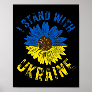 Poster Soutien à l'Ukraine Je suis avec le drapeau ukrain