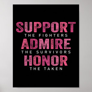 Poster Soutien au cancer Admirez les prix honorifiques du