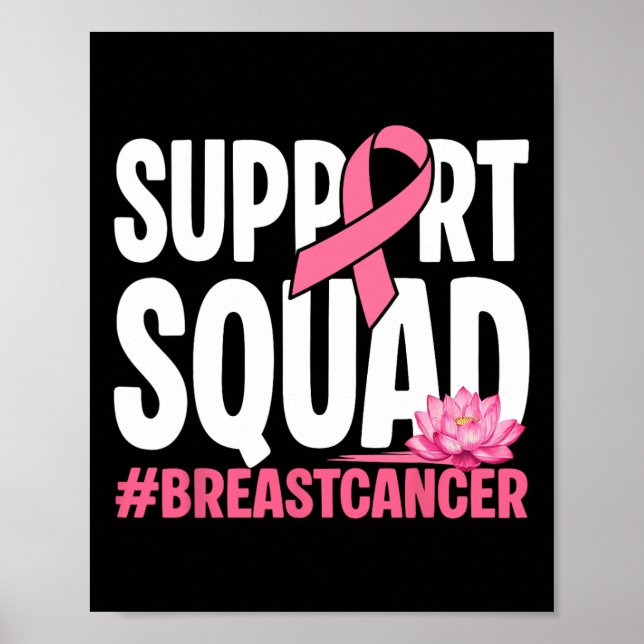 Poster Soutien du guerrier du cancer du sein Squad Pink R (Devant)