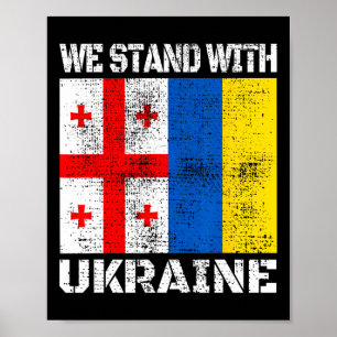 Poster Soutien géorgien aux Ukrainiens Nous sommes avec l