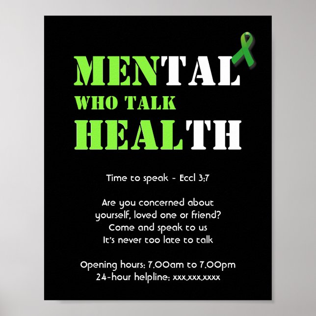 Poster Soutien personnalisé HOMMES QUI PARLENT SANTÉ ment (Devant)