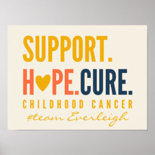 Poster soutien pour le cancer de l'enfance Nom personnali
