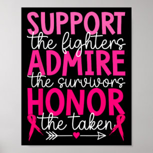Poster Soutien pour le cancer du sein Admirez Honneur can