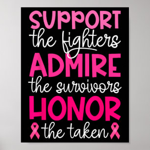 Poster Soutien pour le cancer du sein Admirez le cancer d