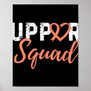 Poster Soutien Squad Cancer utérin Lot Coeur Peach Ribb