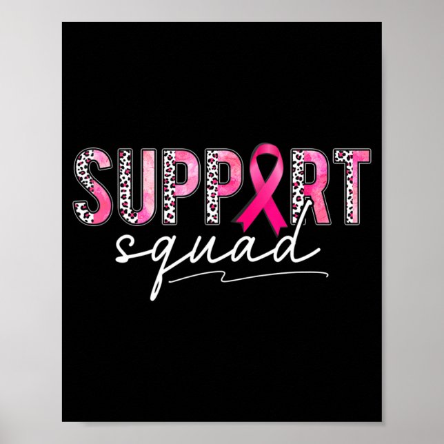 Poster Soutien Squad Leopard rose Ribbon Cancer du sein A (Devant)